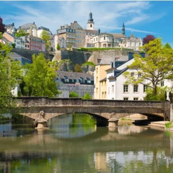 classic city detail with river and bridge